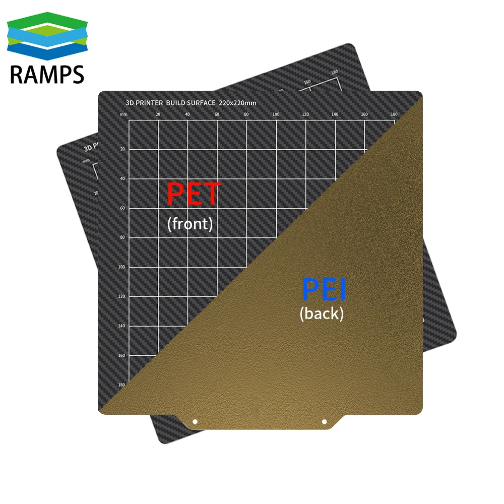 

Ramps Double Side PET+PEI Spring Steel Sheet PEI Magnetic Build Plate 180/220/235/310 Heated Bed For Ender 3 Ender5 KP3S