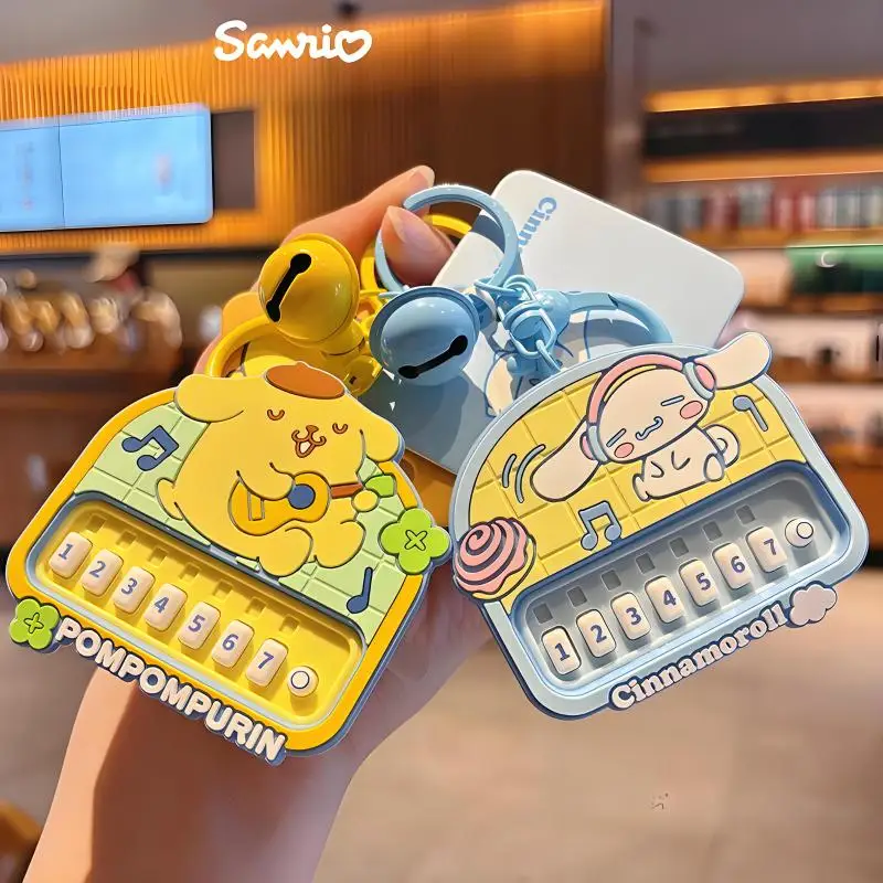 

Sanrio Official Cartoon Rhythm Party Piano Keychain Keys with Kuromi My Melody Kawaii Gift for Couples Birthday Music Lovers