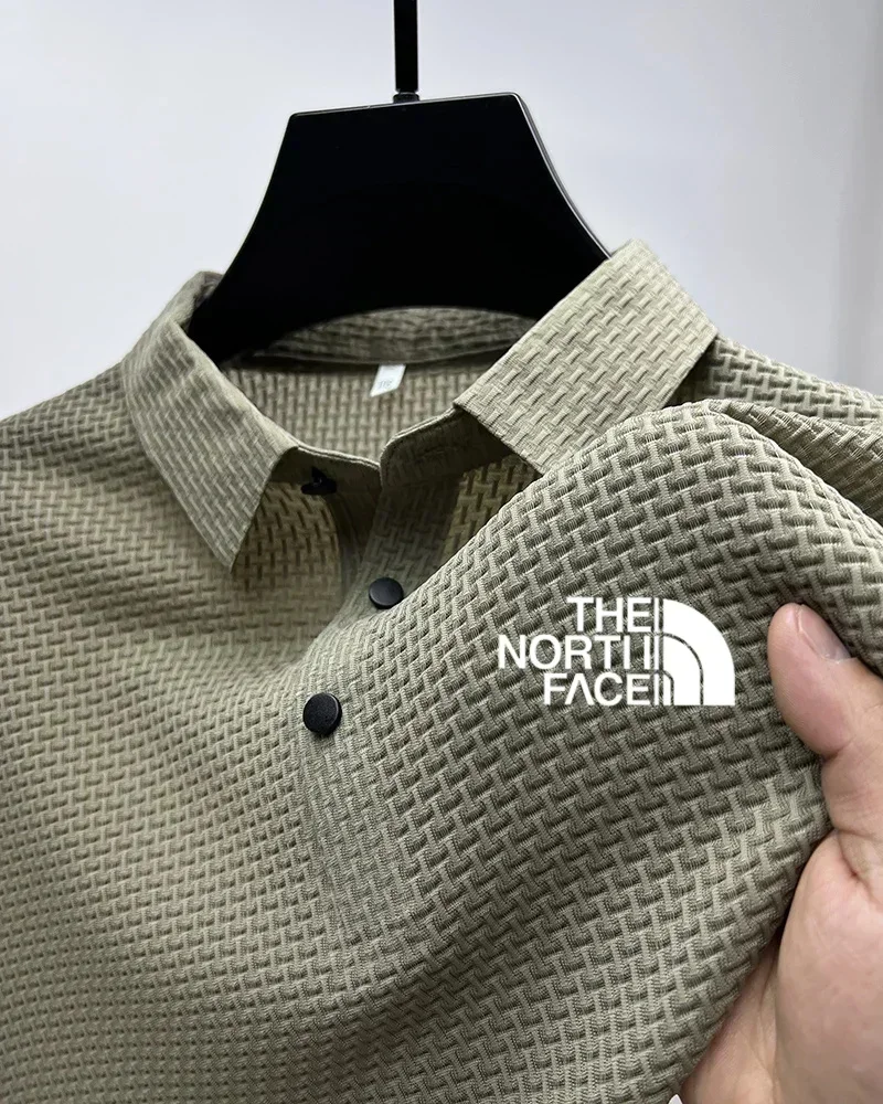 Summer new products are available. High-quality ice blue silk collar shirts, casual golf short-sleeved round-neck shirts, 2026 o