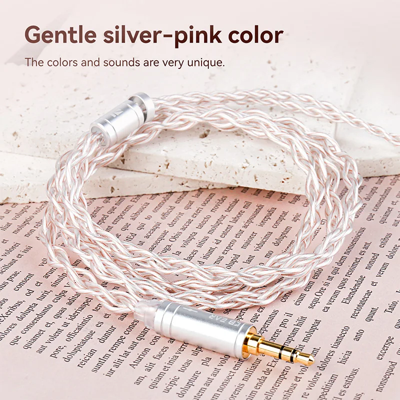 KBEAR Funmusic HIFI Earphone Cable 4 Strands 6N OFC With Silver Plating 3.5/4.4mm IEM Wire for ZERO HZsound