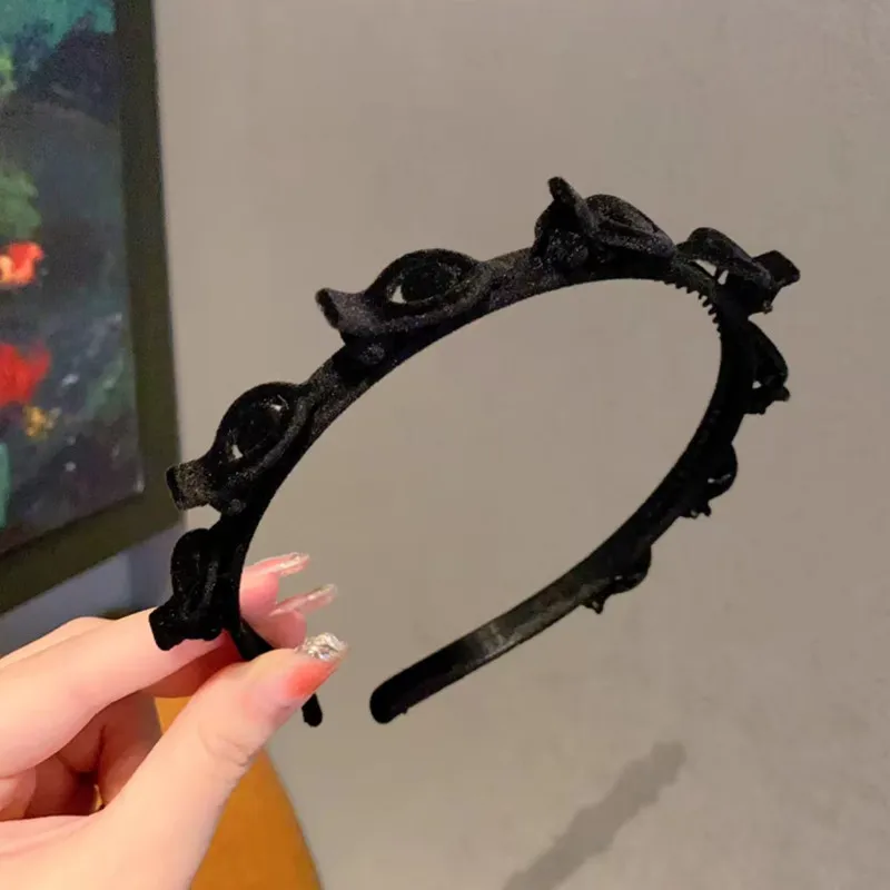 1/2/3 مجموعة السيدات يتدفقون مضفر عقال بسيط كسر دبوس الشعر عقال الفتيات المألوف غسل الوجه عقال