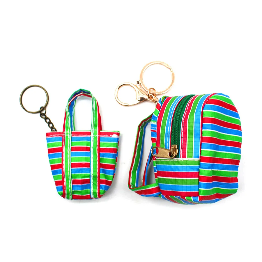 ISKYBOB Small Backpack Shape Pendant Fishing Net Bag Vegetable Basket  Wallet Pendant Funny Woven Bag Mini Storage Keychain 2024