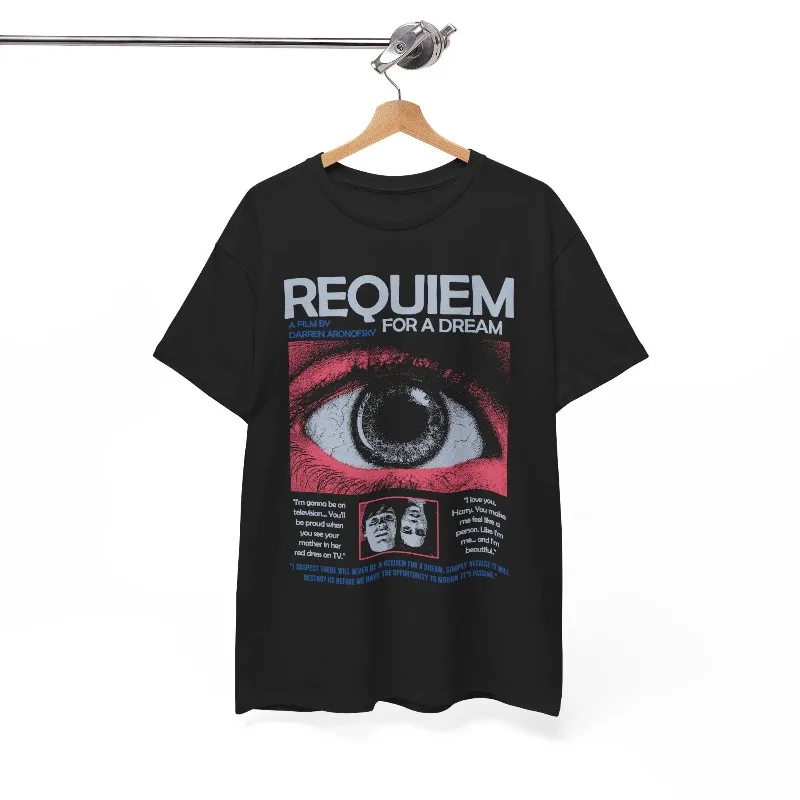 T-shirt du film Requiem for a Dream, t-shirt unisexe en coton ample et respirant, drame psychologique, cinéma d'art, été, 2000