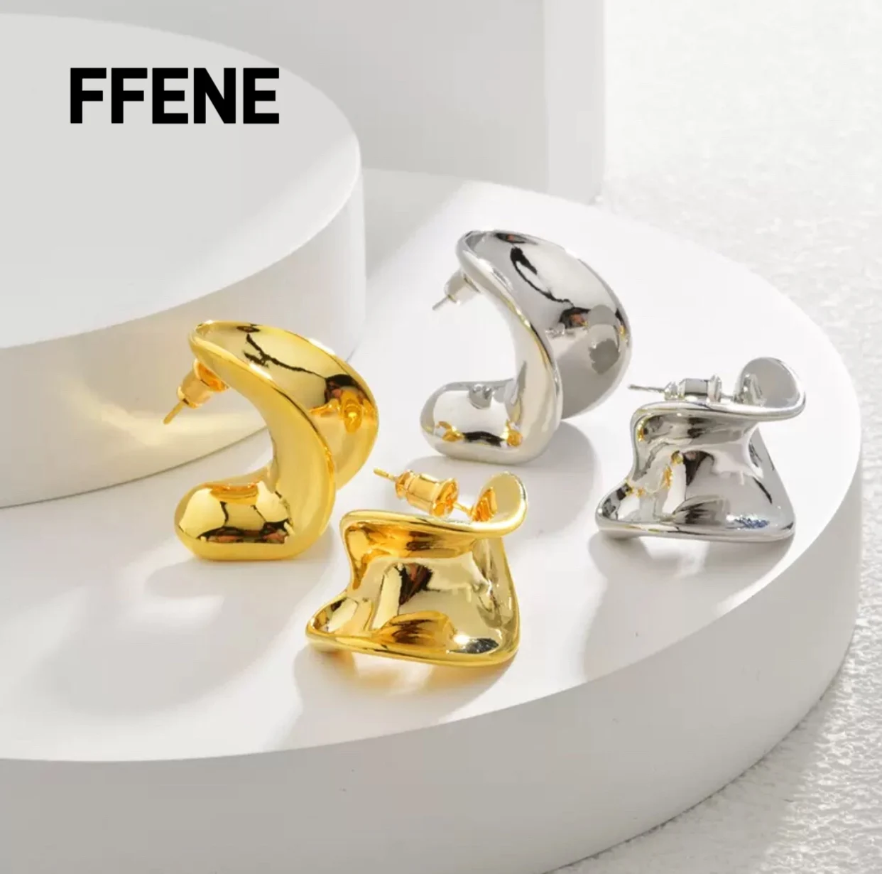 

[Special] European and American fashion, unique, luxurious design, cold style, exaggerated, irregular, distorted, smooth surface