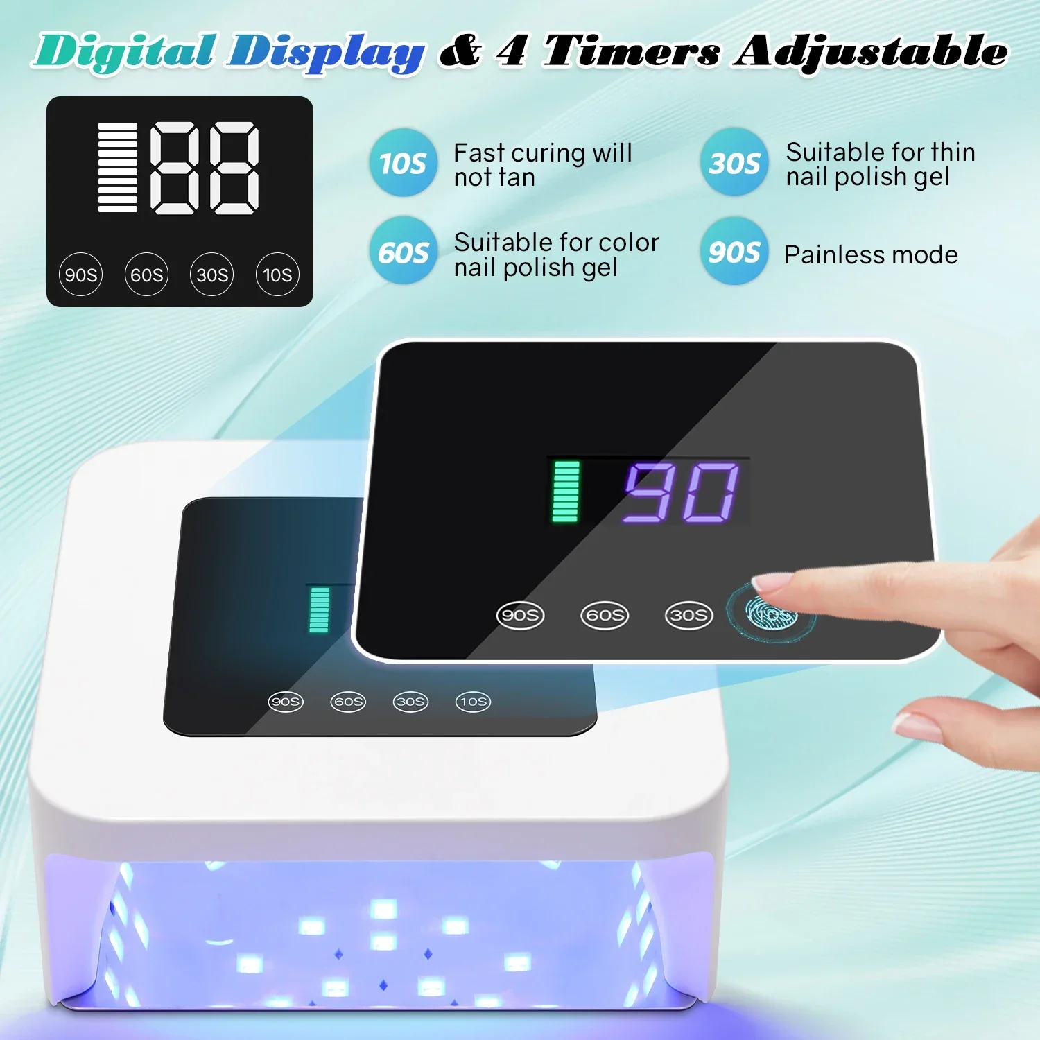 DianaBeauty UV LED Nail Lamp Rechargeable 39 Leds Nail Dryer with Touch Screen 4 Timers UV Cabin for Nail Manicure Lamp