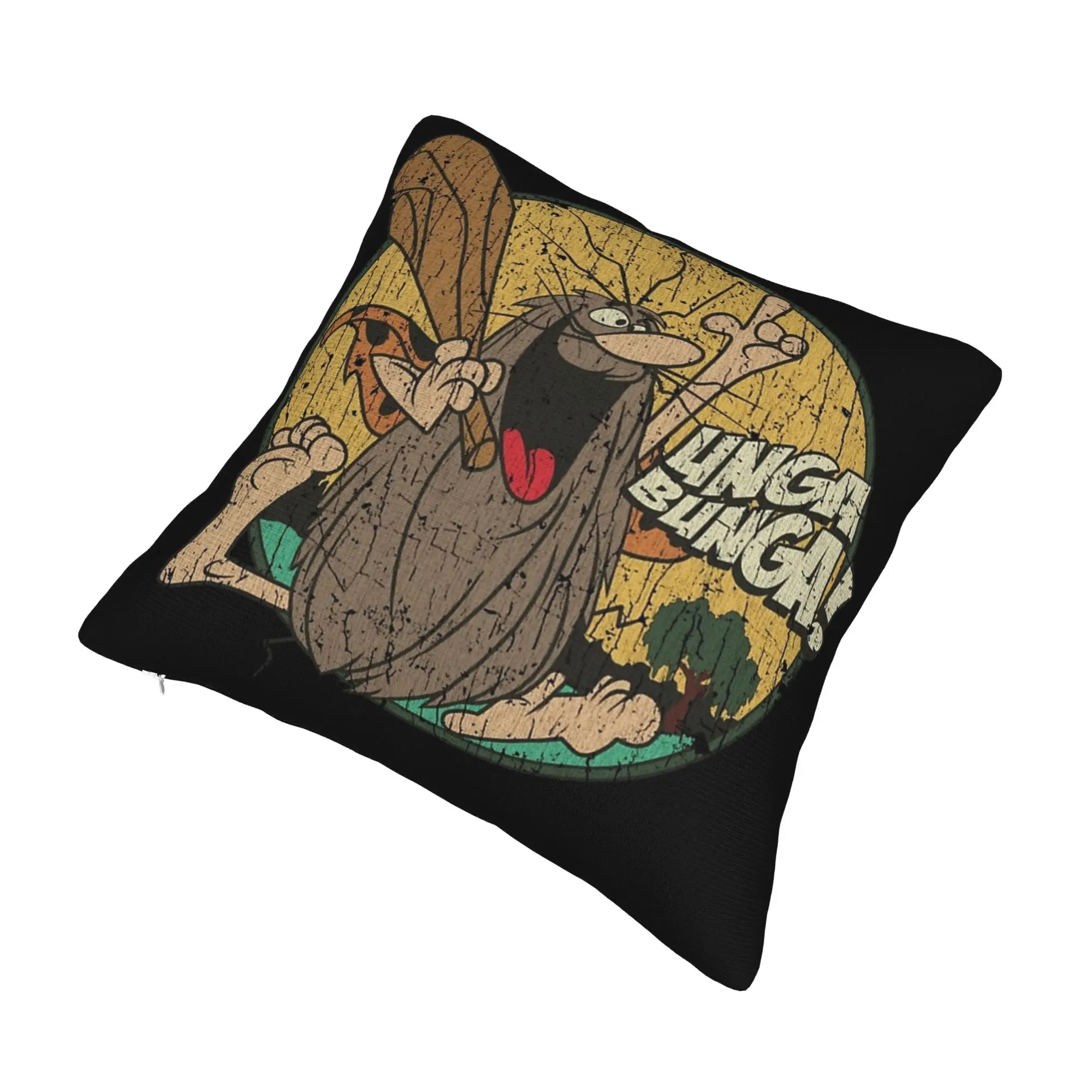 Cartoon Caveman 1977 Pillowcase Printed Polyester Cushion Cover Decoration  Throw Pillow Case Cover Home Zipper 18