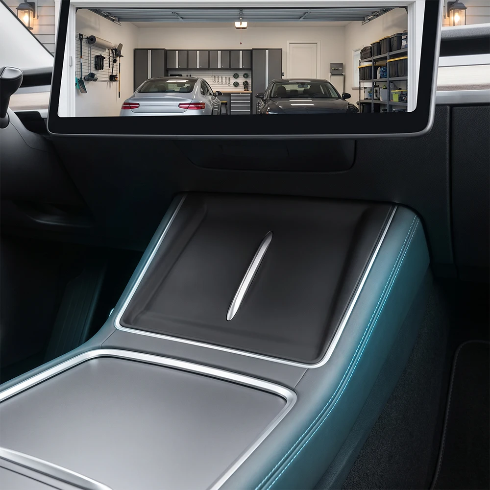 For TESLA Model Y L Car Wireless Charging Pad Center Console Anti Slip Silicone Mat Charger Protector Cover Auto Accessories