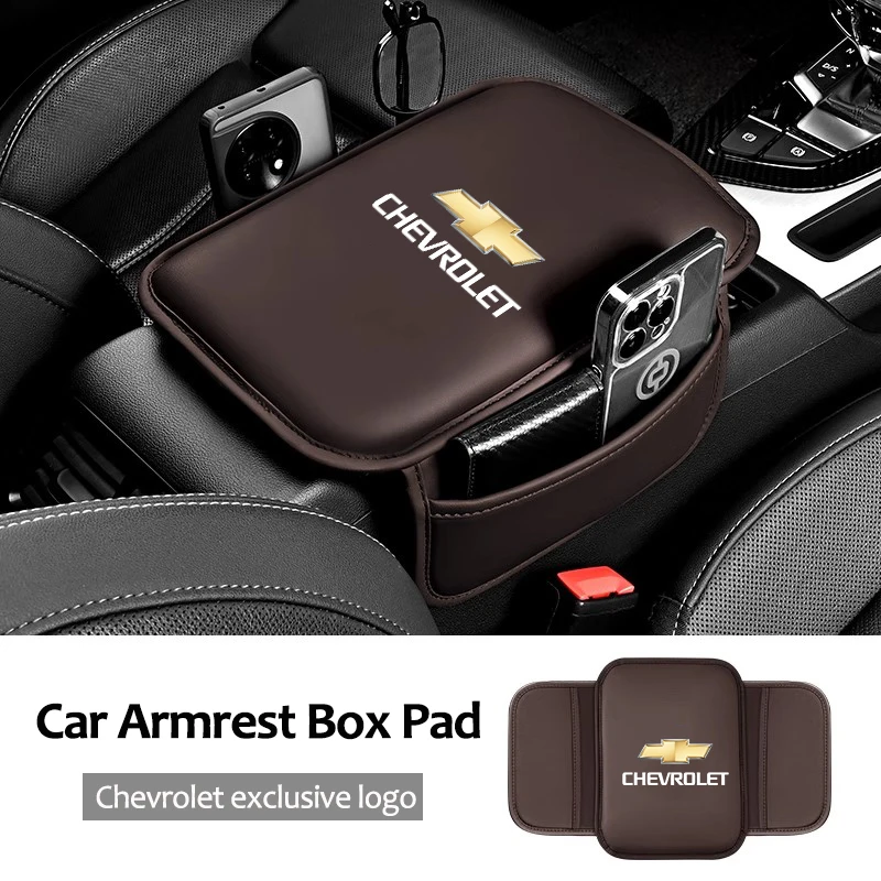 Almohadilla de cuero para reposabrazos de coche, alfombrilla para reposabrazos, accesorio de alta calidad para Chevrolet Equinox Tahoe Trailblazer Bolt Impala kalos