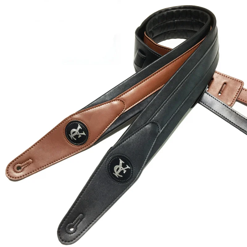 

Прочный износостойкий ремень для акустической гитары, коричнево-черный ремень для гитары, ремень для музыкальных инструментов