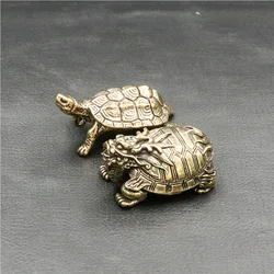 Pure Brass Xuanwu Turtle Lucky Dragon Turtle Pendant Pure Copper Keychain Accessories Rich Noble Dragon Turtle Keychain Pendant