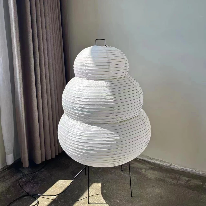 Japanese Rice Paper Lamp Akari Wabi-sabi Yong Table Lamp Noguchi Design Bedside Lamp 3 Colour Dimmable Eye-Protection Desk Light