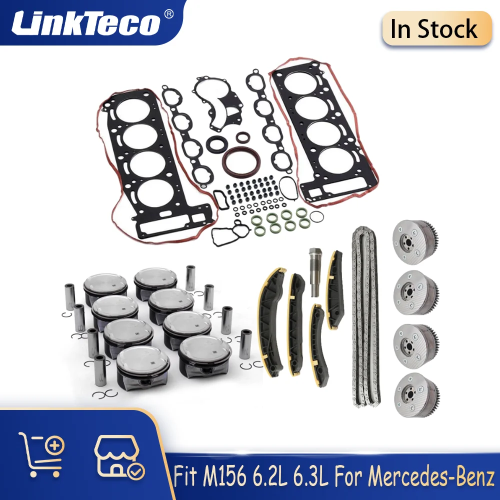 

Full Gasket Set Timing Kit Camshaft Sprocket Piston Set Fit 6.2L 6.3L M156 For 03-17 Mercedes-Benz C63 E63 SL63 C-Class E-Class