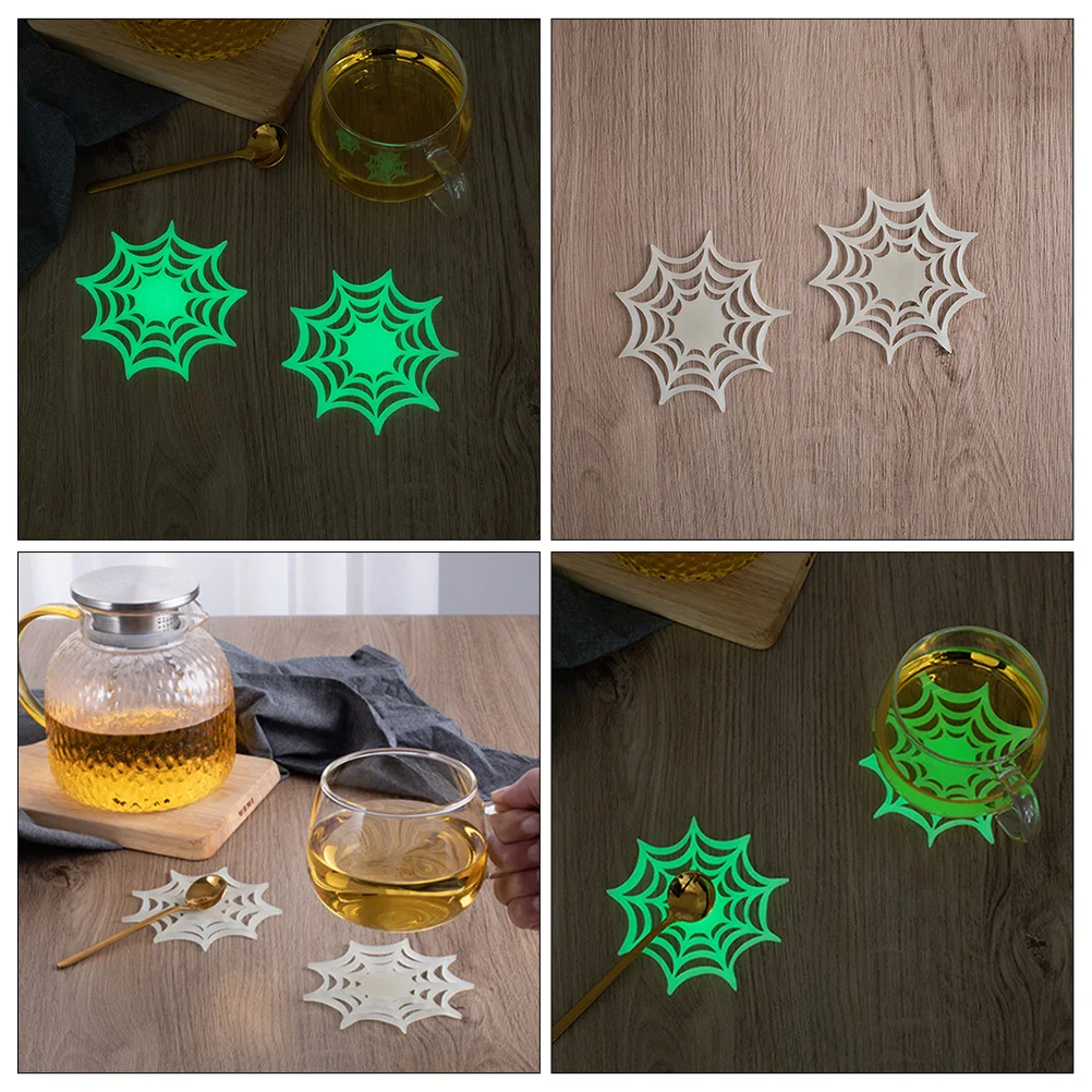 

Cobweb Luminous Thermal Insulation Pad Spider Halloween Decorations for Party Household