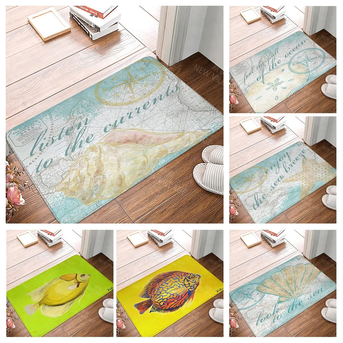 Non slip shower mat bathroom rug shower mat home decoration door mat kitchen bedroom entrance room mat submarine animal door mat