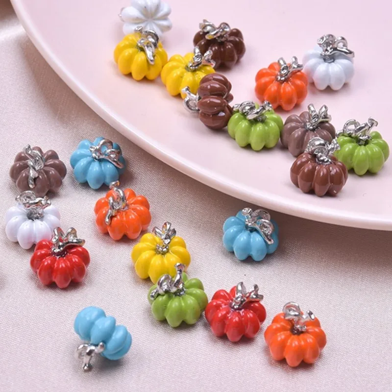 8/16pcs/Lot Fixed Mixed 3D Mini Cute Pumpkin Alloy Drip Oil Pendant Jewelry Making Charm Handmade Diy Earring Accessories Bulk