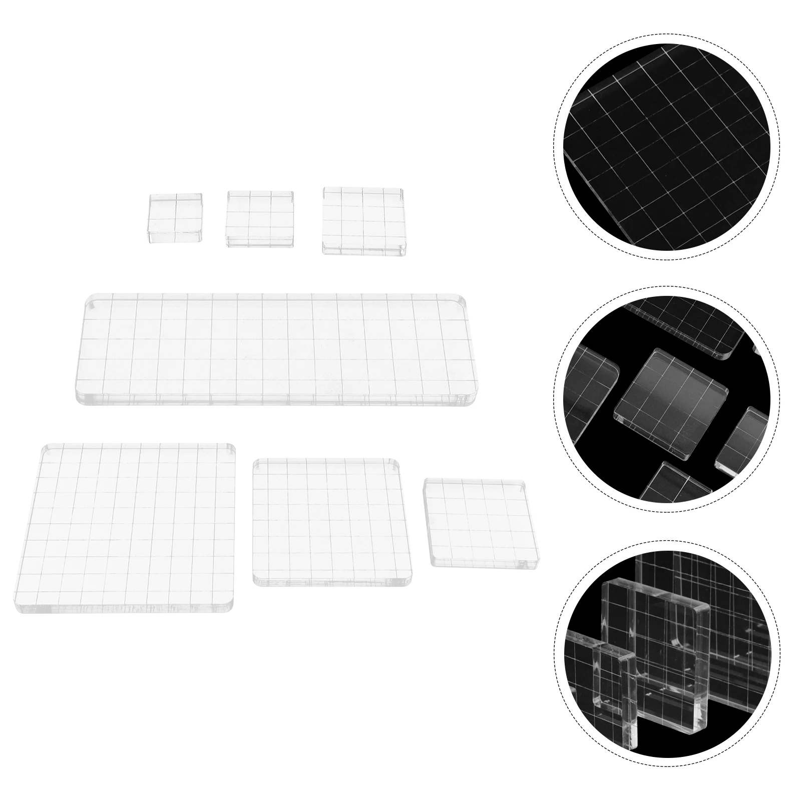 

7 Pcs Stamps for Card Making Transparent Handle Seal Scrapbook Backplane The Craft