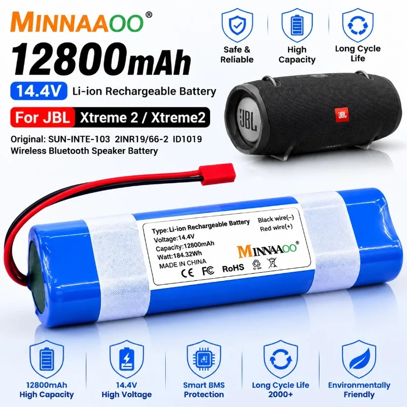 MINNAAOO 14.4V 12800mAh Li-ion Battery For JBL Xtreme 2 Xtreme2 SUN-INTE-103 Bluetooth Speaker Replacement Battery