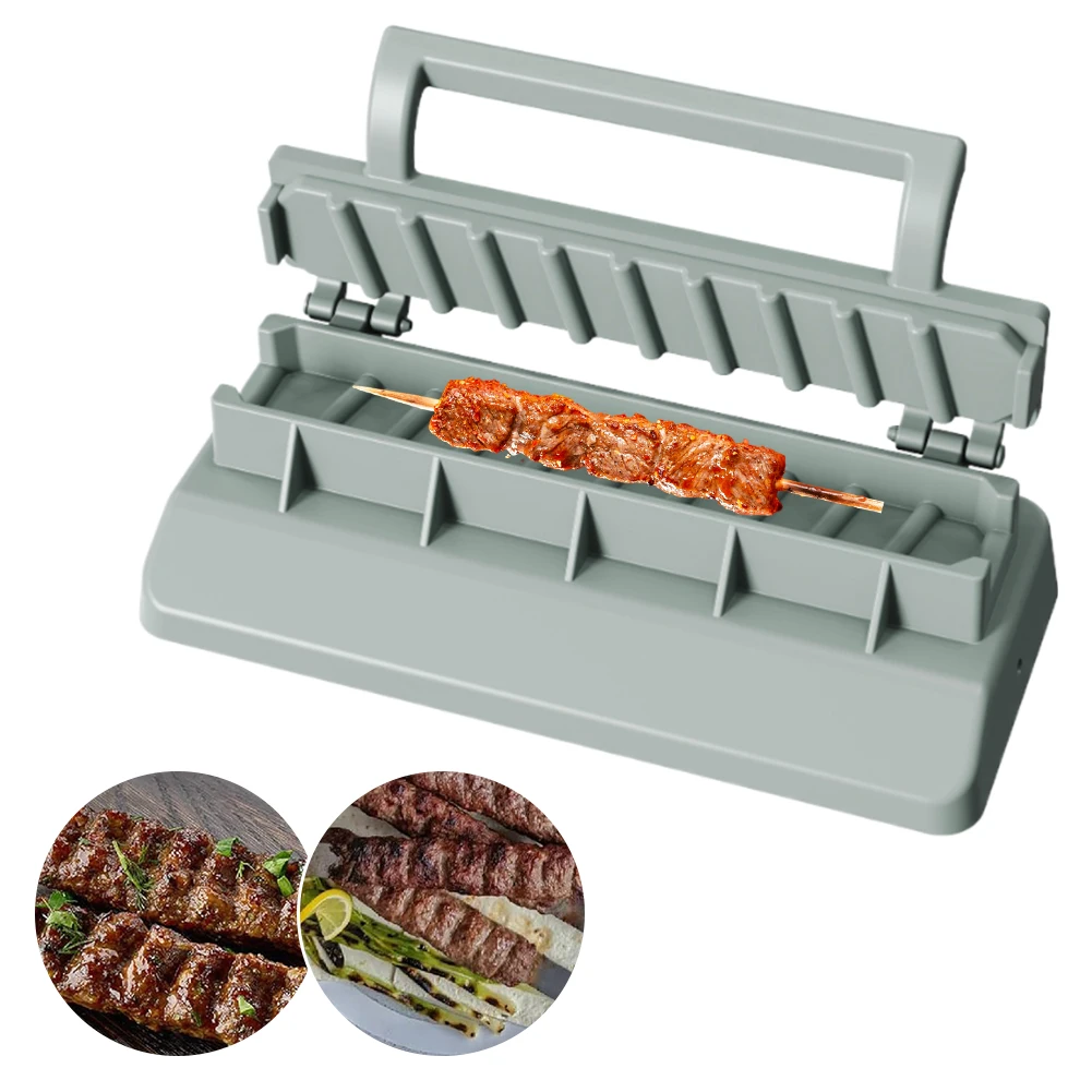 Turkey Kebab Maker Mould Plastic Manual Kabob Portable Reusable Barbecue Meat Skewer Machine BBQ Tool for Home Camping Picnic