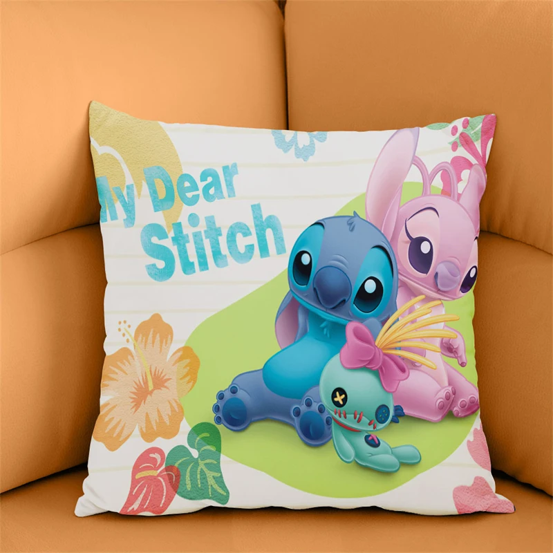 Nowy projekt Cartoon Stitch poszewka na poduszkę Lilo & Stitch poszewka na poduszkę Anime Kawaii poszewka na poduszkę dekoracja wnętrz prezent na