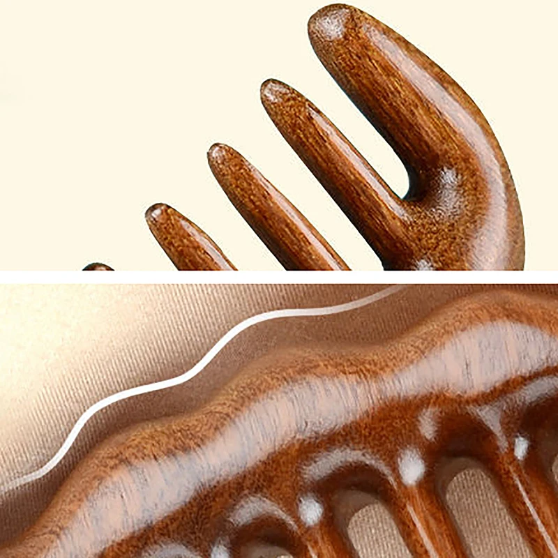 1pcs Natural Sandalwood Hair Combs Anti-Static Wooden Comb Massager Serration Tooth Detangle Sandalwood Comb Hair Care Massage