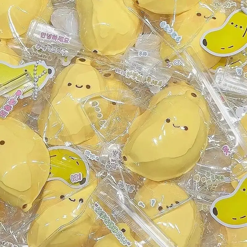Mini Squishy Banana Cute Stress Relief Fidget Gift Banana Squeeze Ball Decompression Gift Birthday Favor Gifts Home Ornament