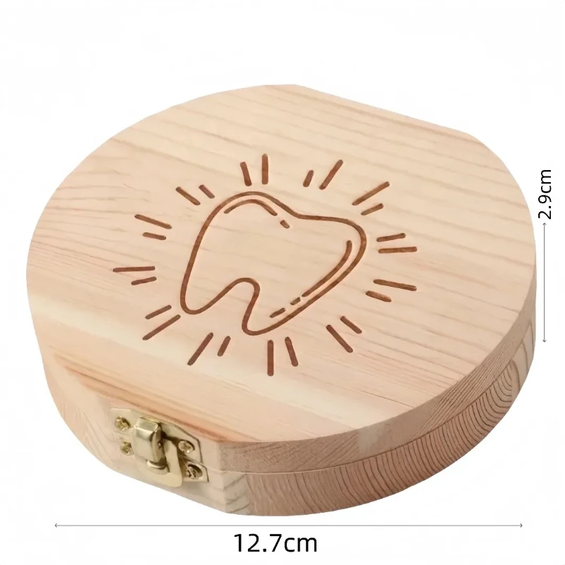 4 Sets Wooden Baby Tooth Storage Box Fetal Hair Keepsake Newborn Birthday Memory Tooth Box Kids Growth Souvenir - view 4