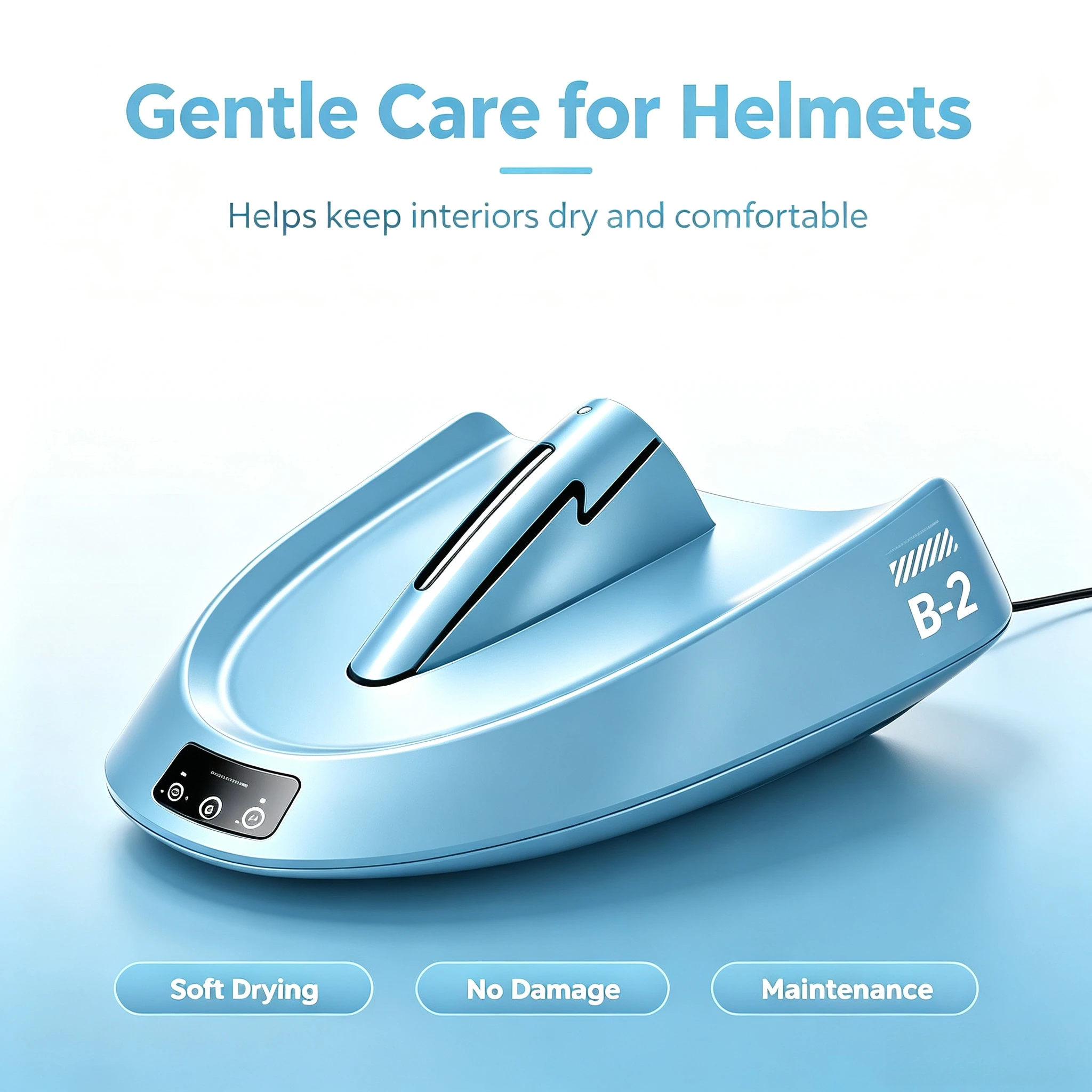 Smart Motorcycle Helmet Dryer Features Sterilization Dust Removal Functions Temperature Control Ambient Lighting