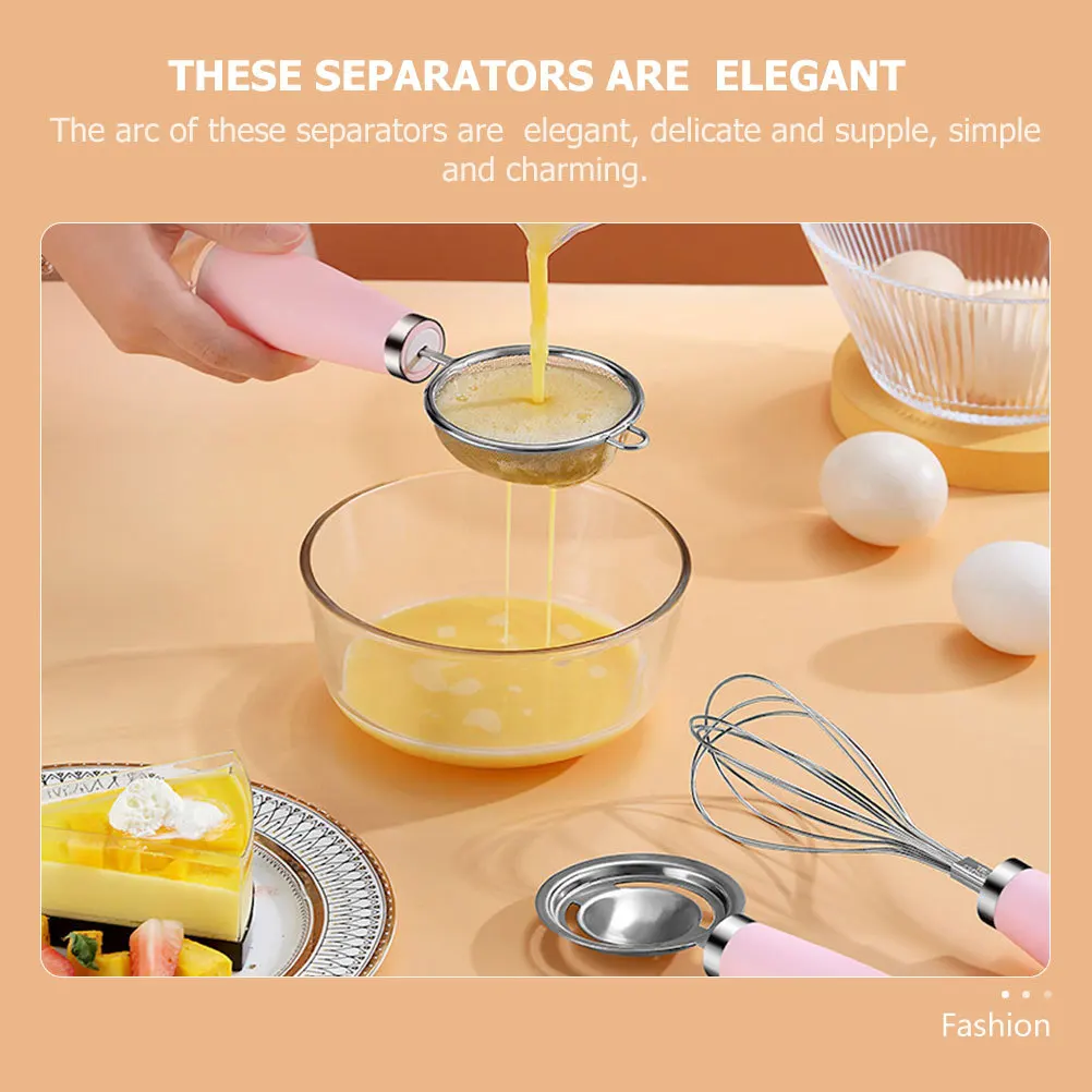 

1 Set Egg White Separator Stainless Steel Plastic Portable Kitchen Tool Smooth Interior Yolk Divider Egg Processing