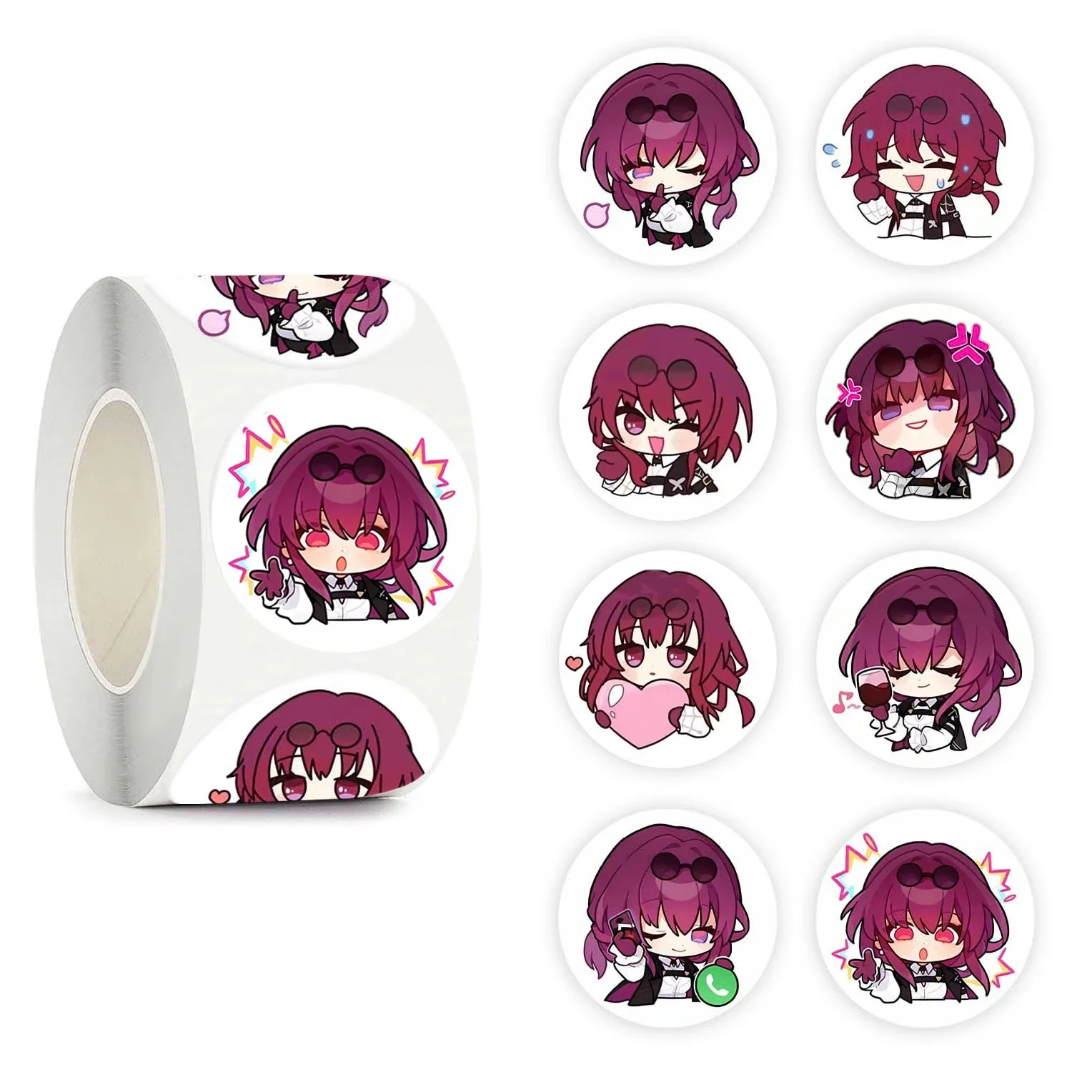 500PCS/Roll Honkai: Star Rail Kafka Kawaii Anime Game Stationery Sticker HD Sealing Decals for Helmet Windows Laptop Kids Toys