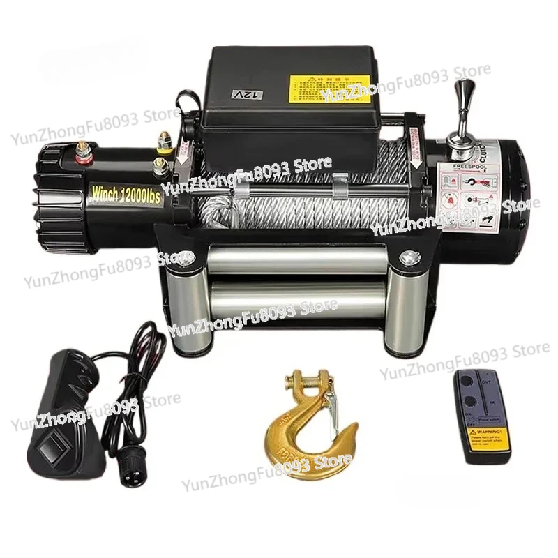 Electric Winches 12V24V Off-road Vehicle Self-rescue Car Winch Electric Hoist Vehicle-mounted Small Commercial Crane Winches