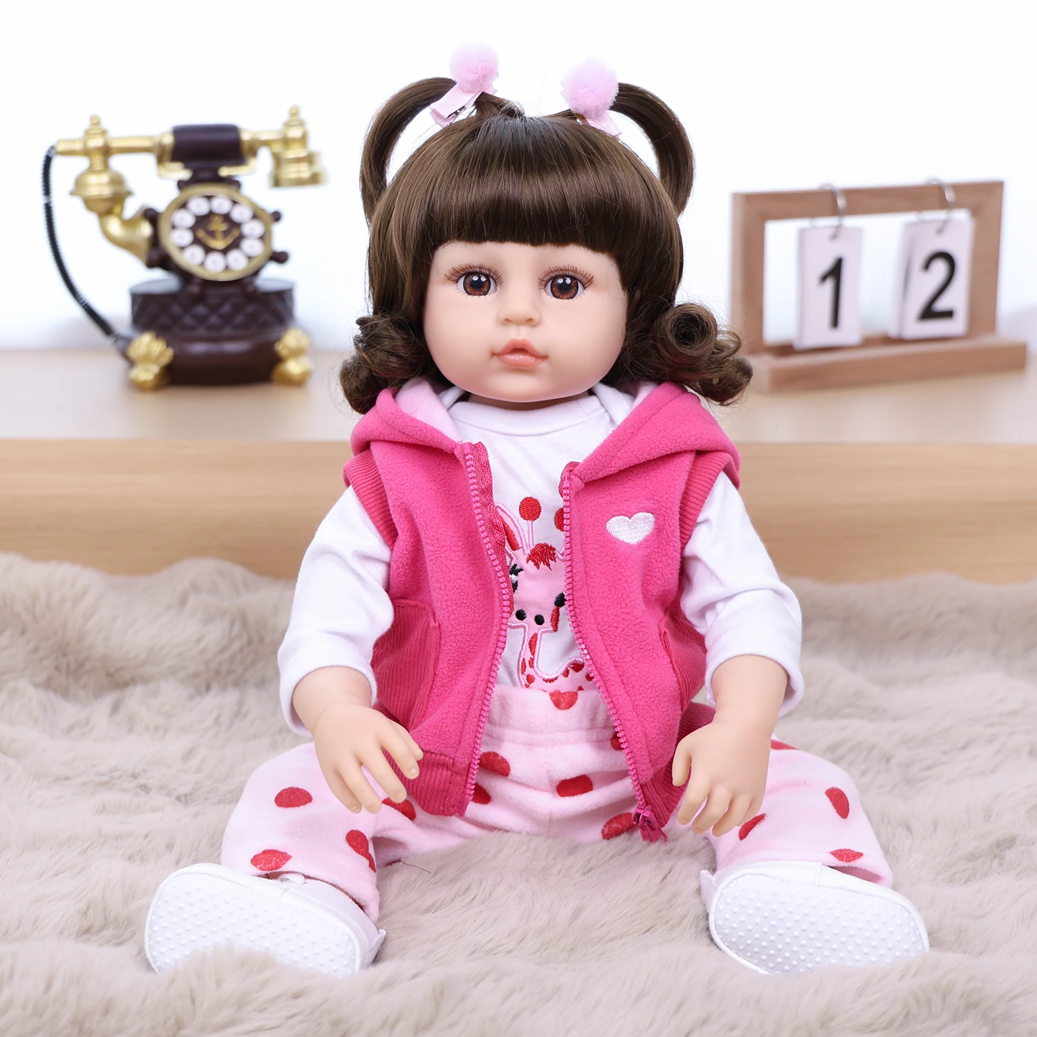 KEIUMI 20 Inch Reborn Baby Doll Soft Silicone Vinyl Realistic Skin Newborn Girl Dolls Girl Christmas