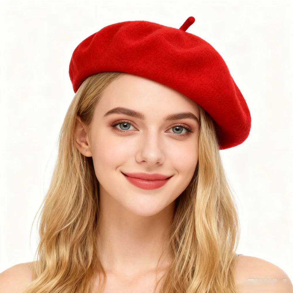 

PESENAR 1950s Style Red Beret for Retro Vintage Costume Party Accessory