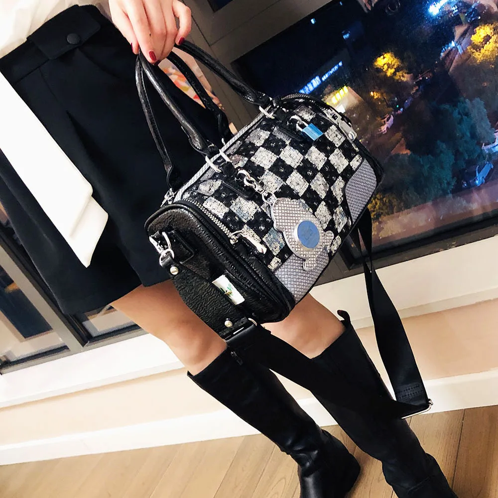 Fashion Brand Woman's Bag 2022 New Fashion Sequins Shoulder Bags Luxury Large Capacity Handbags Female Vintage Denim Tote Purse