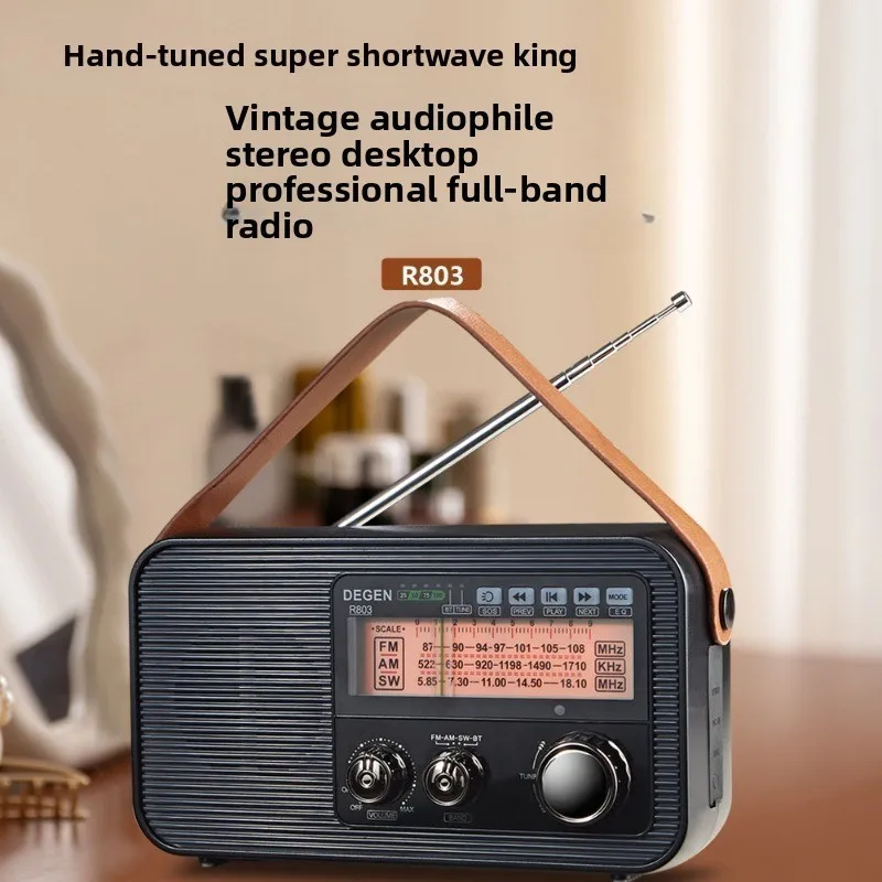 

R803 Portable Pointer Retro Full Band Elderly Radio Card Slot Bluetooth Speaker Support U Disk