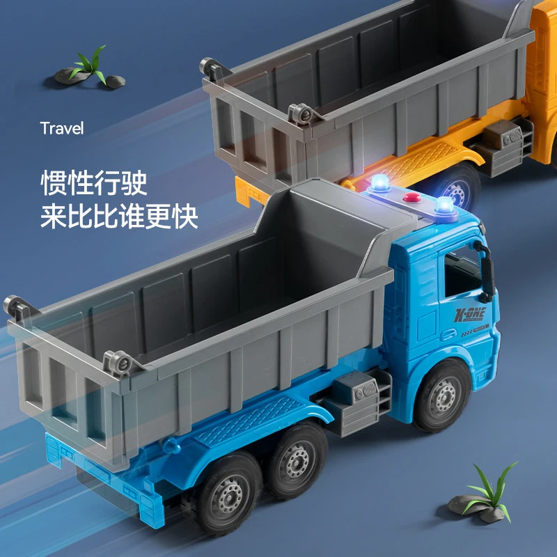 Large Children\'s Dumper Toys Inertia Automobile Earthwork Dumper Trucks Boys Toy Car Model Plastic Vehicles Toys Child