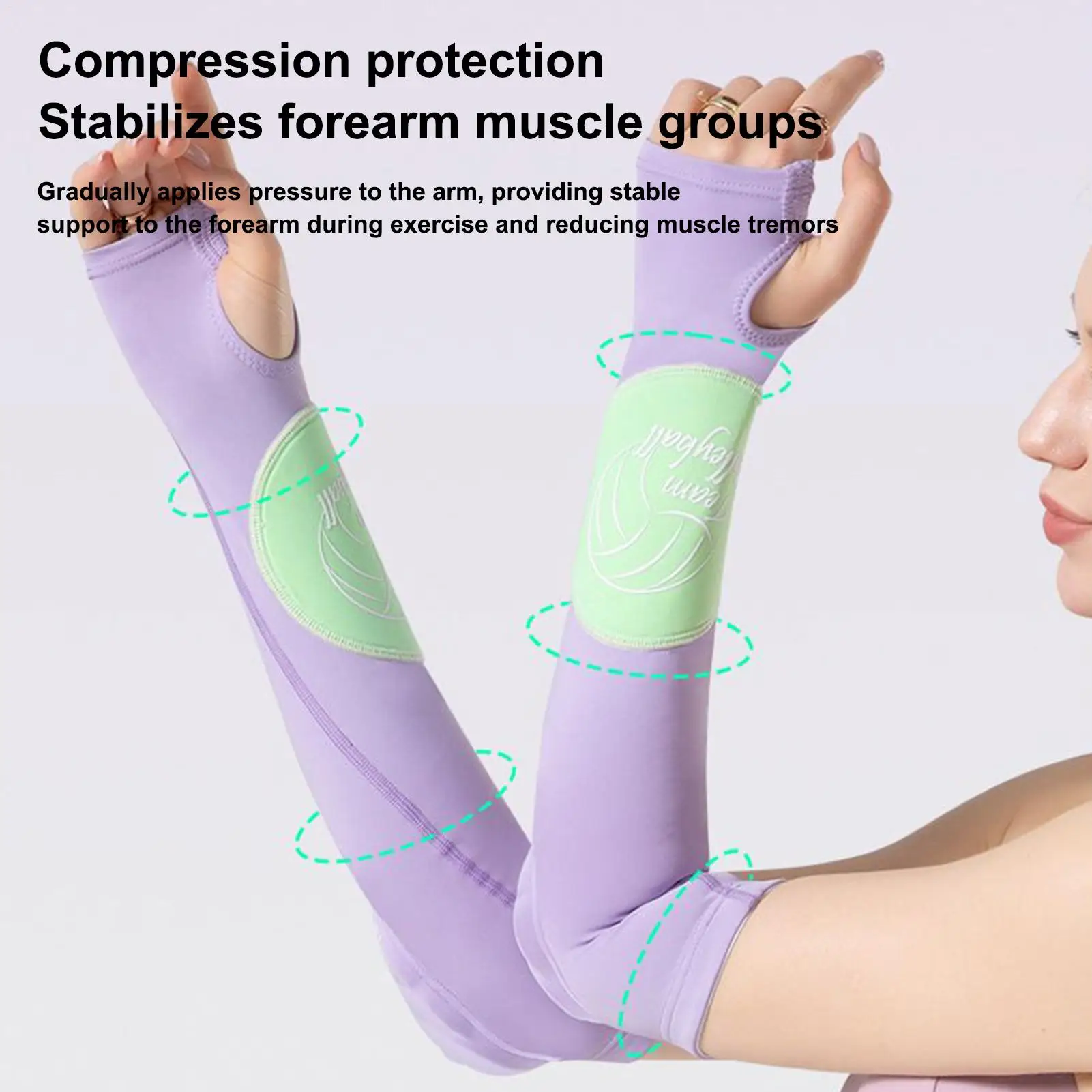 

Волейбольные рукава для девочек-подростков, комплект из 2 предметов, мягкие волейбольные рукава, защита рук с защитными подушечками и отверстием для большого пальца для подростков