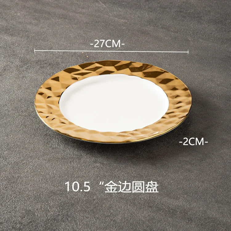 

Phnom Penh ceramic plate round steak special tableware wedding plate household soup bowl rectangular