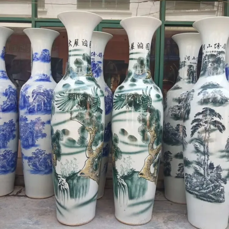 Floor vase hand-painted large vase large home decoration elegant antique Chinese floor vase