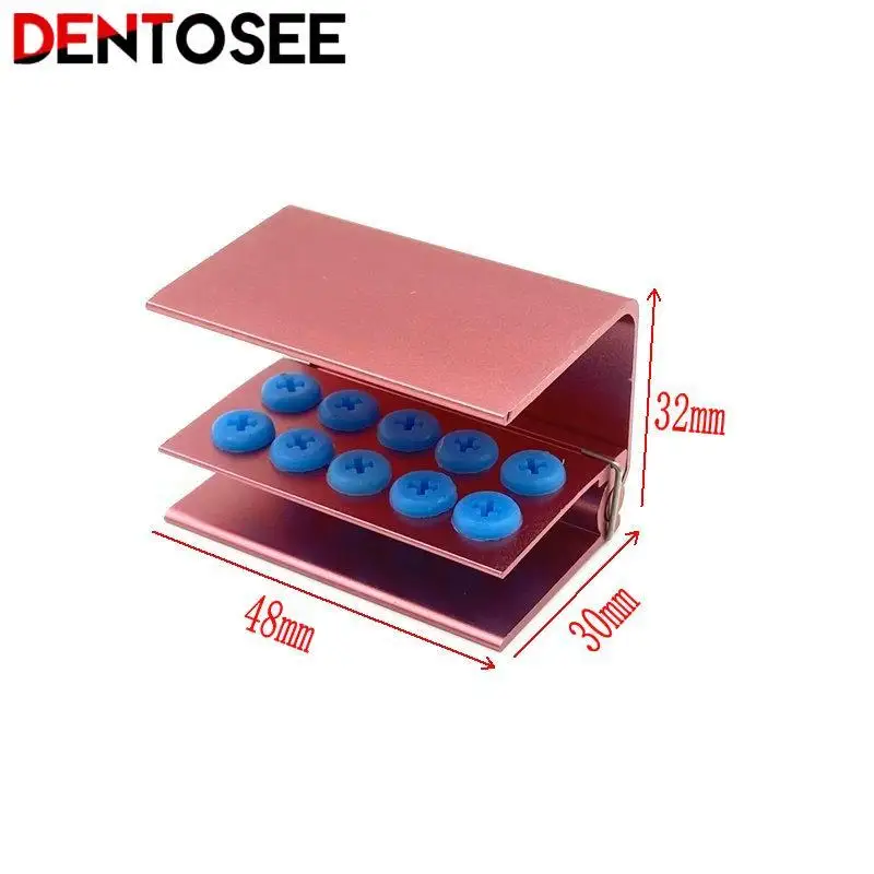 10Holes Autoclave Dental Burs Case Drill Holder with Silicone Suitable for High Speed Drills & Low Speed Drills