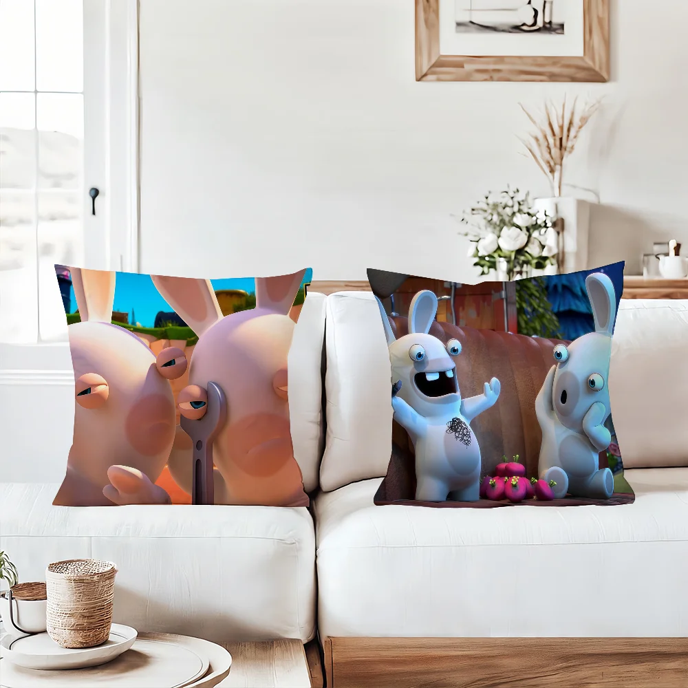 Funny cartoon Lapins Cretins Pillow Case Office Cushions Suitable For Sofa Car Bedroom Decorative Cushion Cover