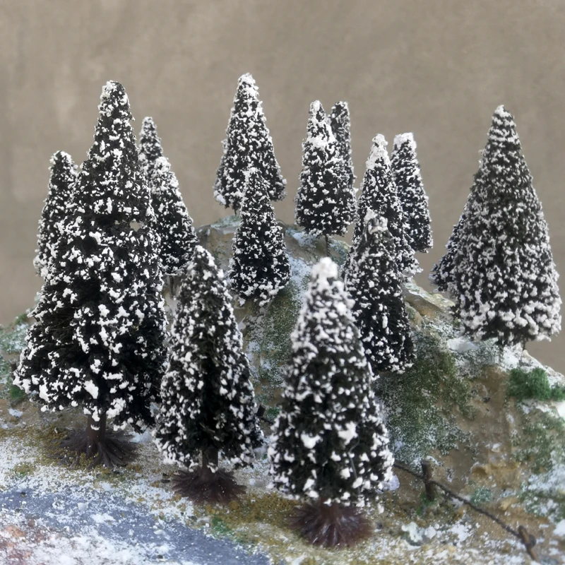 5pcs simulated cedar Pine Tree Model Christmas DIY decora winter snow scene sand table material accessories Train Layout Diorama