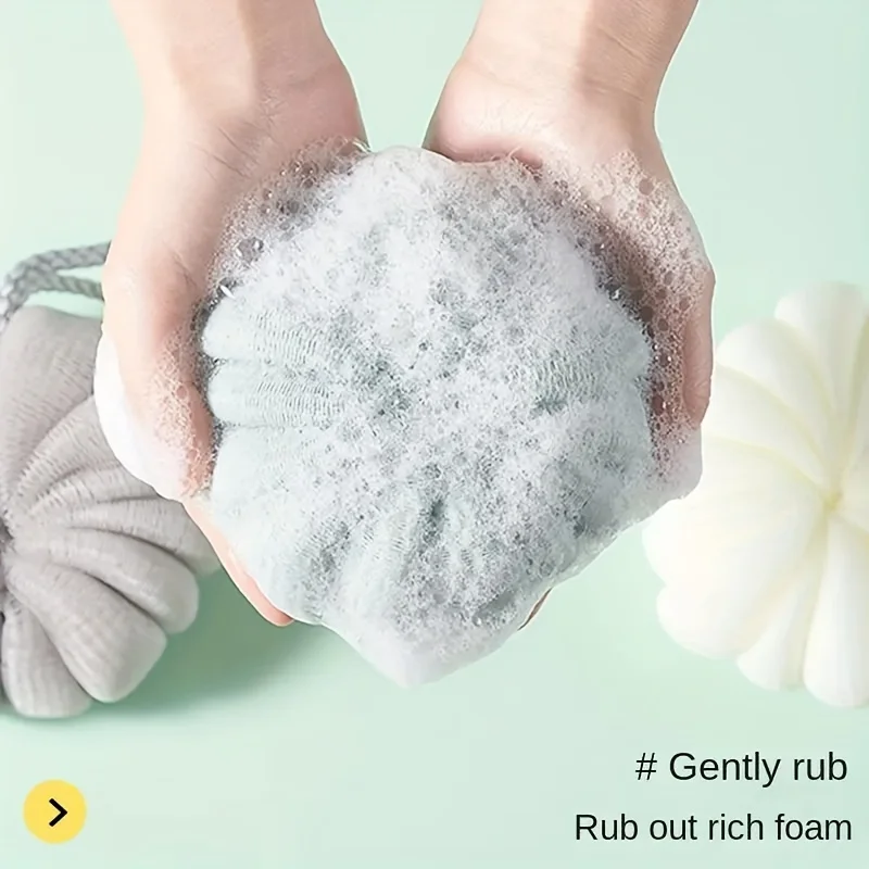 

4-Pack Soft Bath Shower Sponge Loofahs - Eco-Friendly Gentle Exfoliating Mesh Poufs for Body Wash - Unscented Bathroom