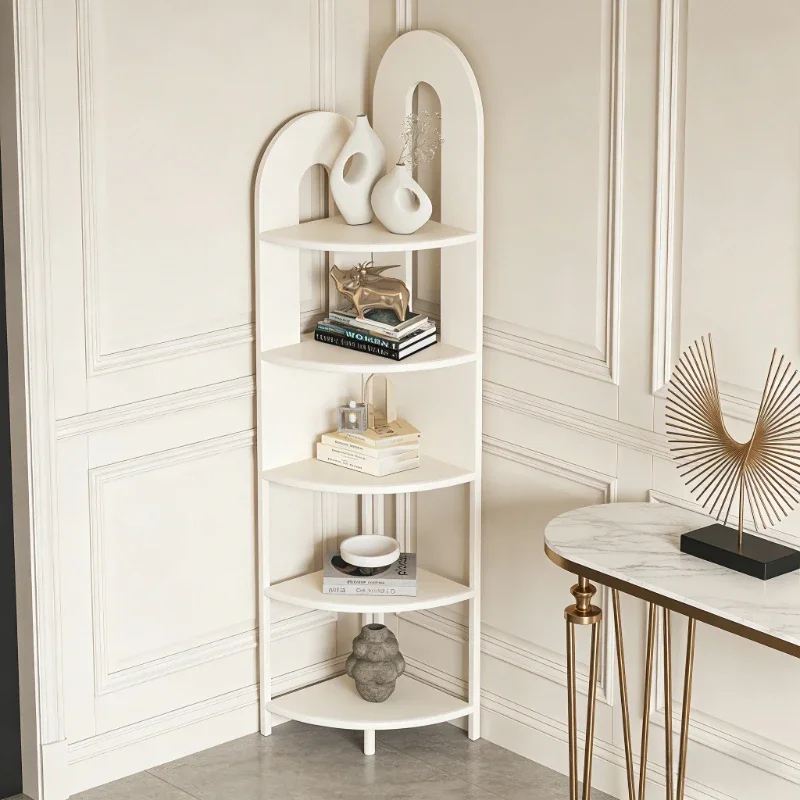 Living room creative corner rack， floor to wall corner storage rack，wrought iron triangle cabinets metal corner storage shelf