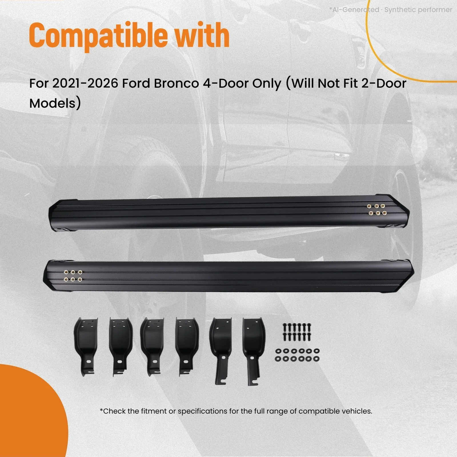 Side Steps Running Boards for Ford Bronco 4-Door 2021 2022 2023 2024 2025 26