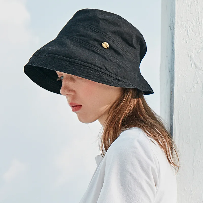 Woman Washed Cotton Forward Curl Edges Bucket Hat Spring/summer Japanese Industrial Style Retro Basin Caps