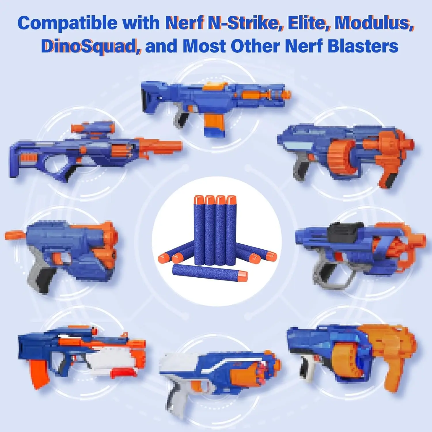 リフィルダーツ 100 個の弾丸弾薬パック ナーフ N-Strike Elite 2.0 シリーズ DinoSquad に対応 すべてのエリートブラスターと連携 ブルー