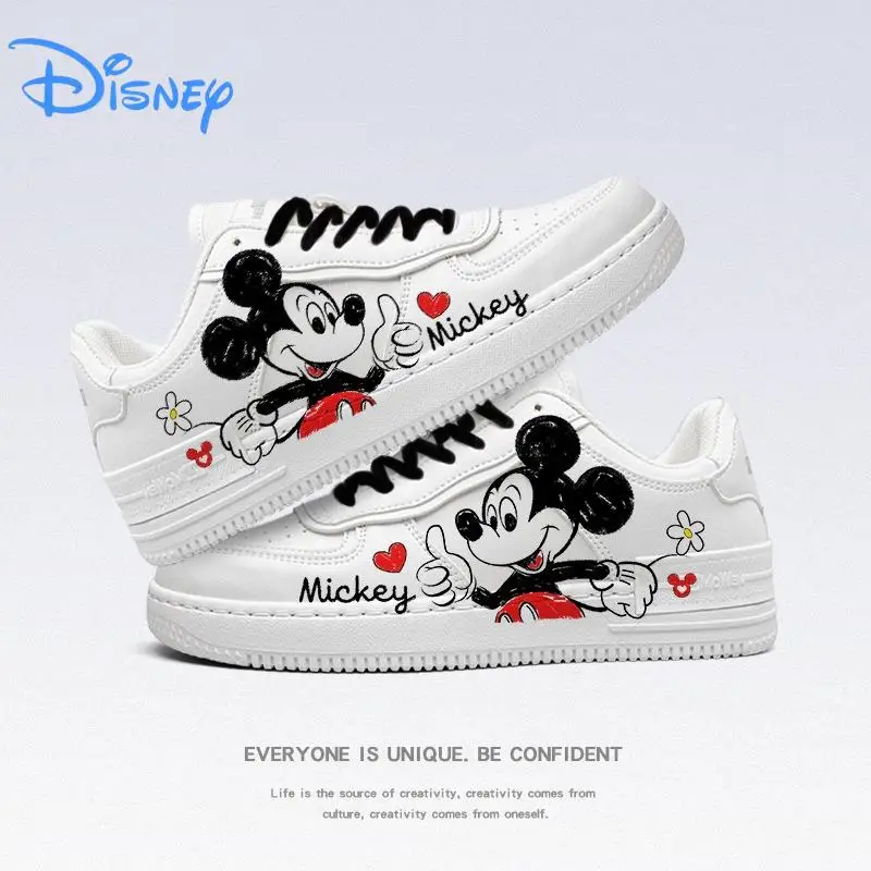 Disney Lilo & Stitch 3D Print Sport Shoes 2023 New Couple White Shoes Cartoon Tennis Shoes Fashion Casual Sneakers Size 35-40