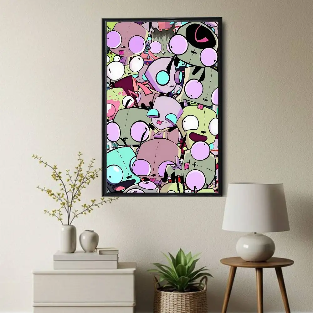LIKE doughnuts GIR Invader Zim Poster HD Art Wall Waterproof Home Living Room Bedroom Bar Aesthetic Decoration