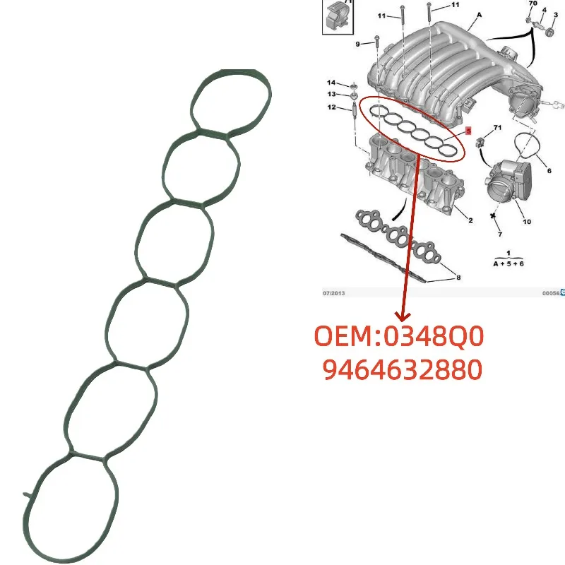 0348Q0 9464632880 Junta del colector de admisión para Peugeot 407 407SW 607 para Citroen C5 C6