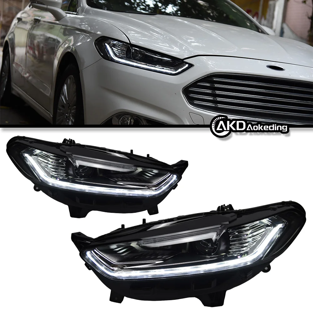 

2 шт. автомобильных аксессуаров для Ford Fusion/Mondeo CD4 2013-2016: светодиодные фары, динамические указатели поворота, биксеноновые светодиодные лампы HID